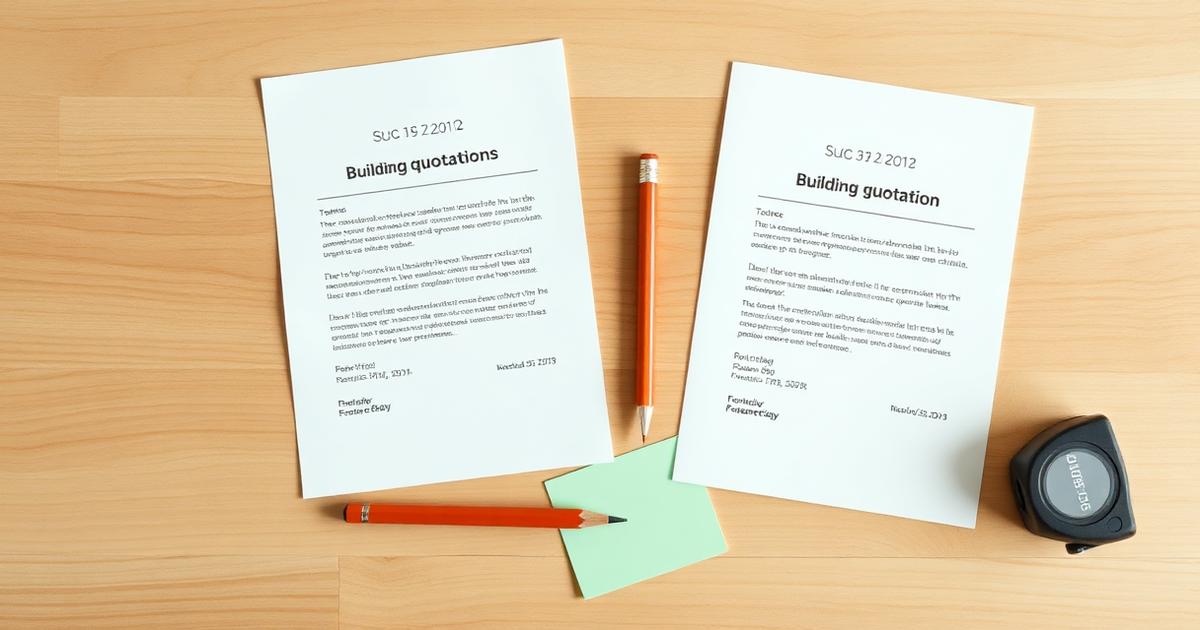 Three builder quotes laid out for comparison